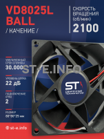 Вентилятор  VD8025L Ball (качения) 12V - st-e.info - Вологда