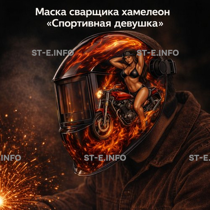 Маска сварщика хамелеон «Спортивная девушка» (YXE-718G PRO) - st-e.info - Вологда